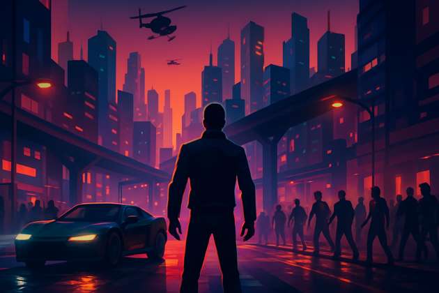 Neon City Streets - Jabali AI Poster