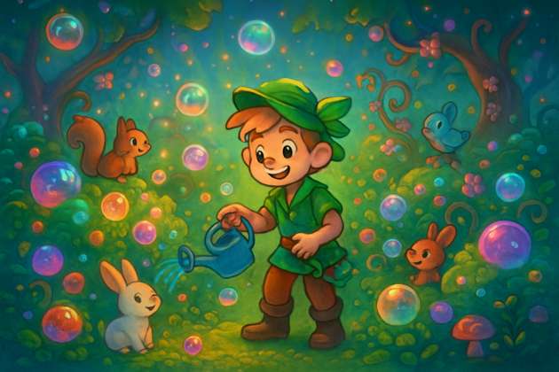 Bubble Bloom Garden - Jabali AI Poster
