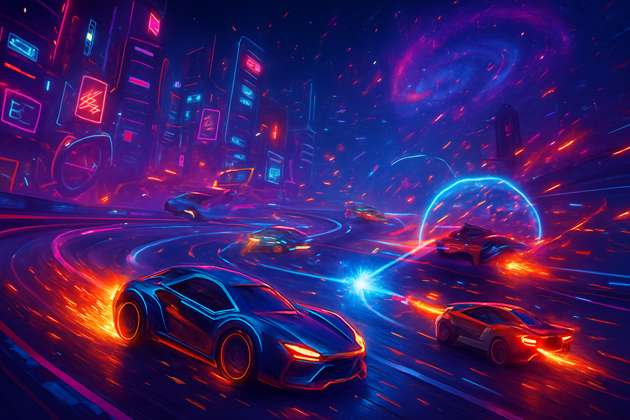 Neon Havoc Racers - Jabali AI Poster