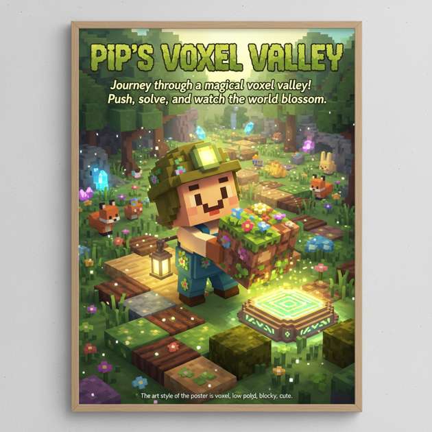 Pip's Voxel Valley - Jabali AI Poster