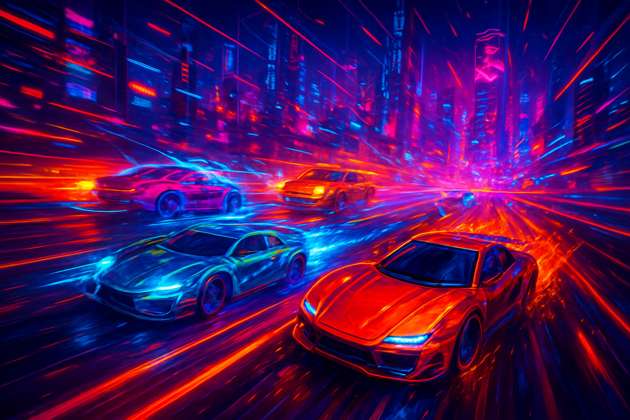 Neon Rush: Turbo Warfare - Jabali AI Poster