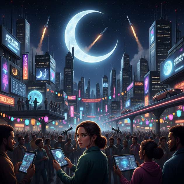 City of Lunar Dreams - Jabali AI Poster