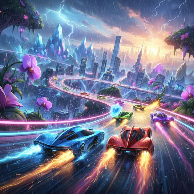 Circuit Clash: Neon Rivals - Jabali AI Poster