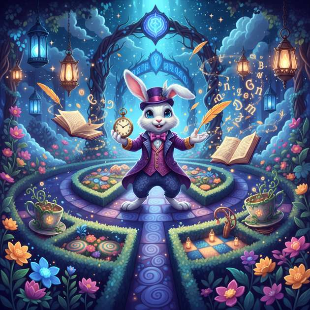 Twilight Whimsy: Rabbit's Maze - Jabali AI Poster