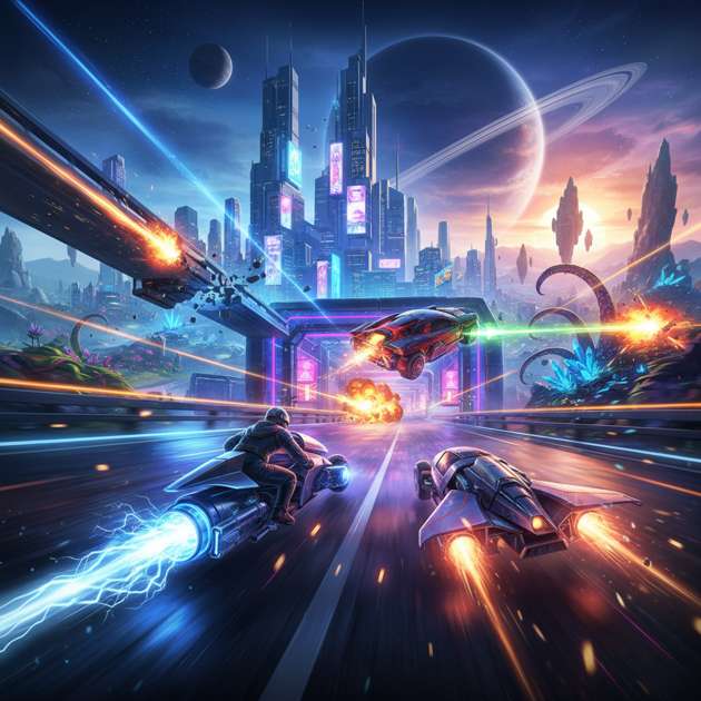Neon Velocity: Combat Racer - Jabali AI Poster