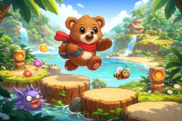 Super Bear Oasis Adventure - Jabali AI Poster