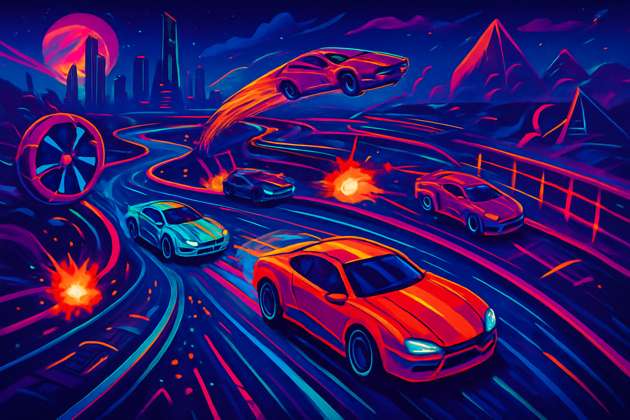 Neon Rivals: Turbo Combat - Jabali AI Poster