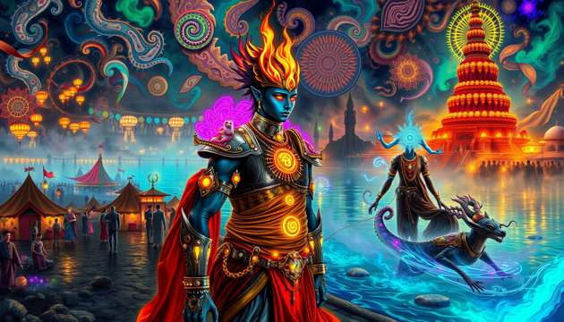 The Labyrinth of Kumbh Dreams - Jabali AI Poster