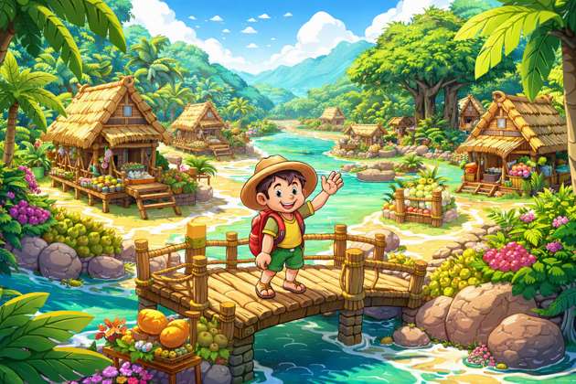 Island Village Life - Jabali AI Poster
