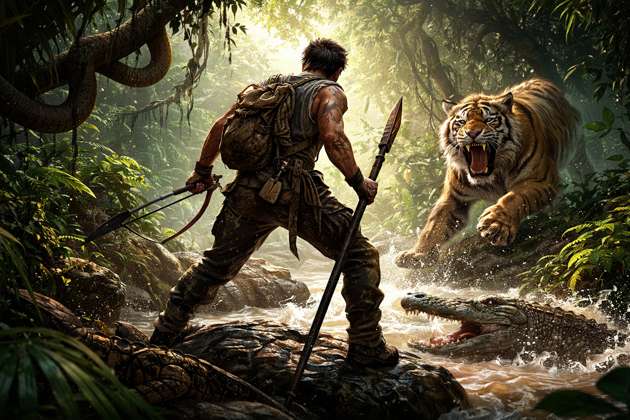 Jungle Hunter Survival - Jabali AI Poster