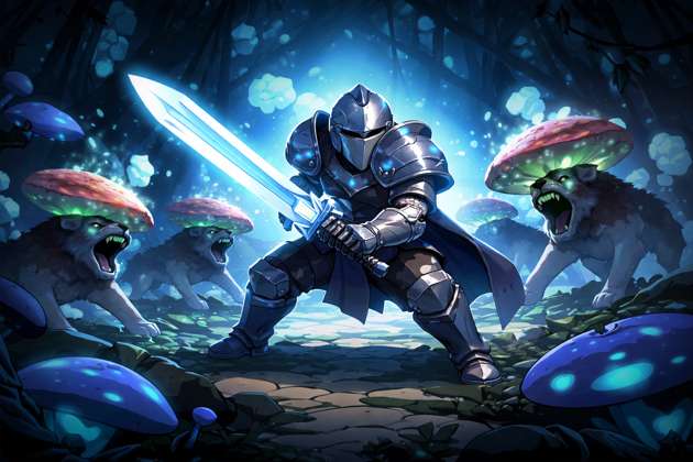 Sporeblade Knight: Shadows of the Fungal Deep - Instant game by Jabali AI