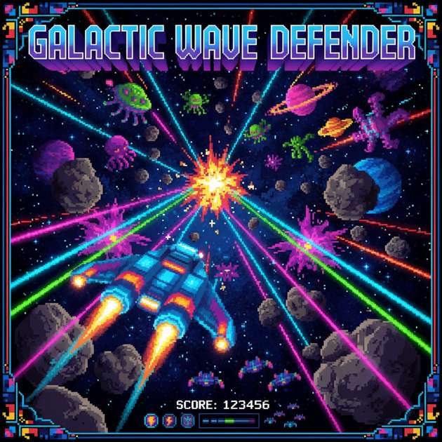 Galactic Wave Defender - Jabali AI Poster