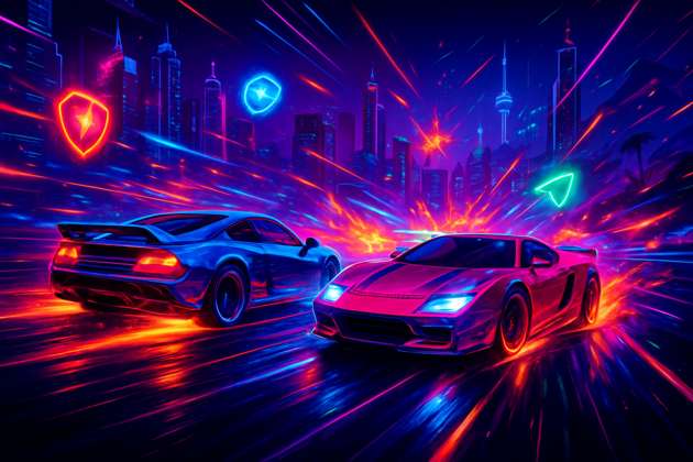 Turbo Rival: Neon Battleground - Jabali AI Poster