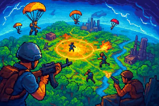 Pixel Parachute Royale - Jabali AI Poster