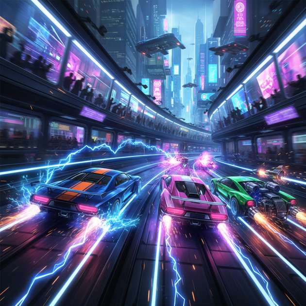 Tunnel Velocity: Neon Rivals - Jabali AI Poster