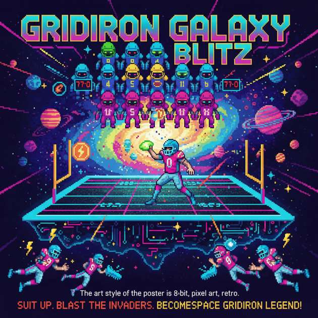 Gridiron Galaxy Blitz - Jabali AI Poster