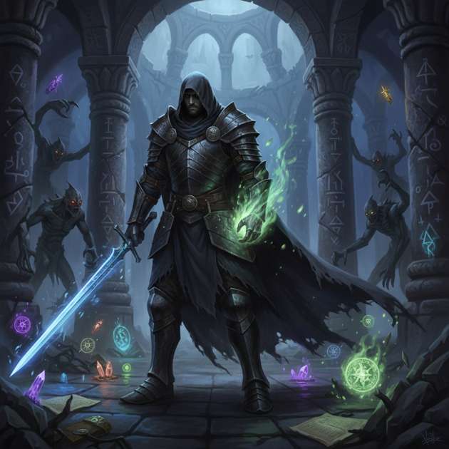 Labyrinths of Ashen Vale - Jabali AI Poster