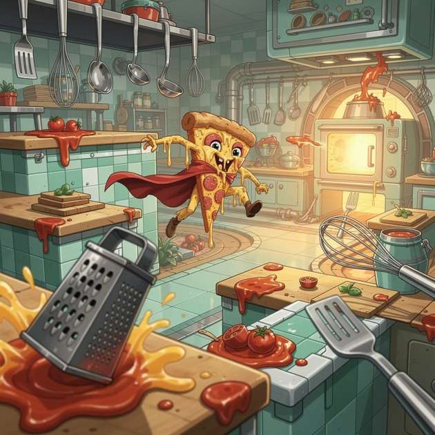 Pizza Panic in the Kitchen - Jabali AI Poster