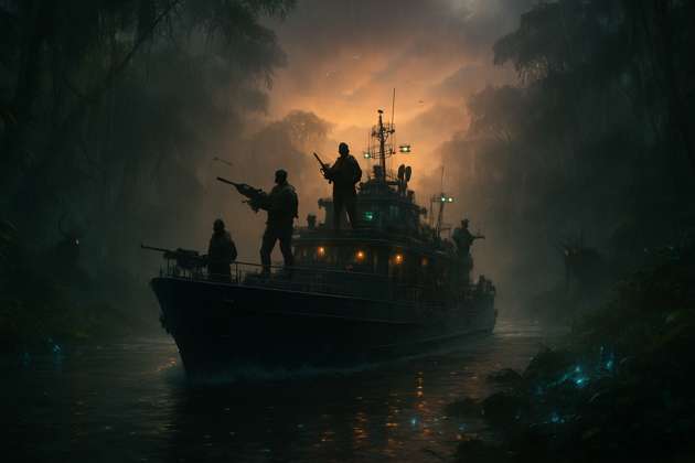 River Ship: Tempest Passage - Jabali AI Poster