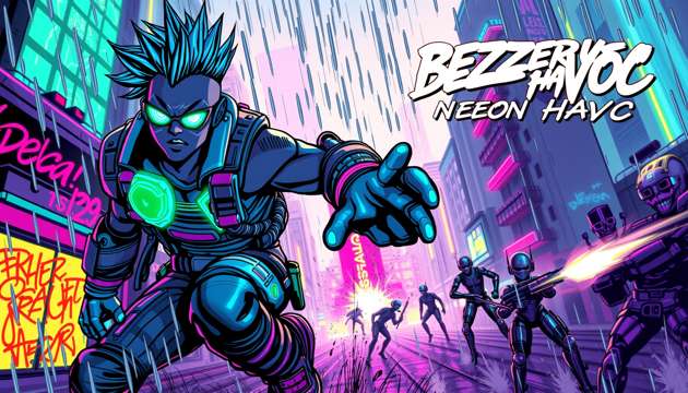 Bezerker: Neon Havoc - Jabali AI Poster