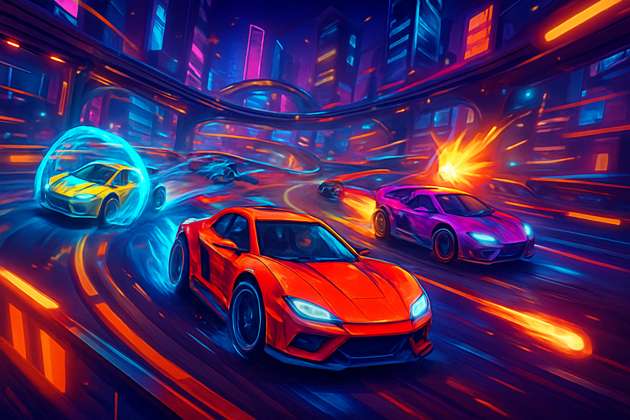 Neon Rivals: Turbo Clash - Jabali AI Poster