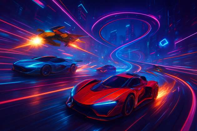 Neon Velocity: Combat Rush - Jabali AI Poster