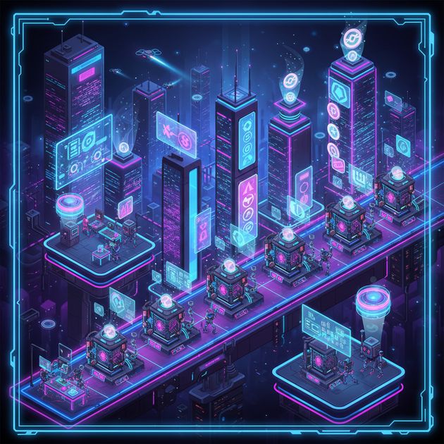 Neon Crypto Tycoon - Jabali AI Poster