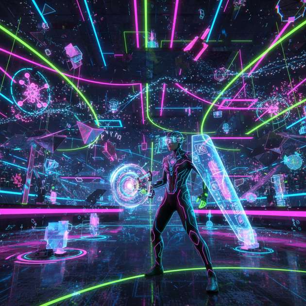 Quantum Neon Blitz - Jabali AI Poster