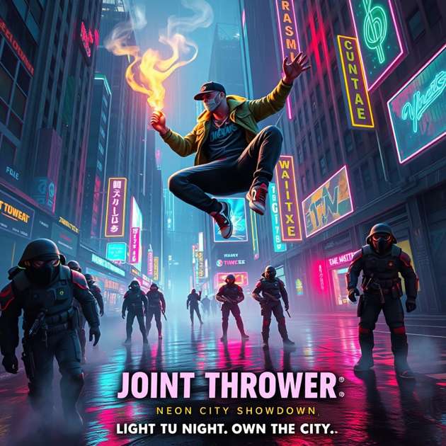 Joint Thrower: Neon Showdown - Jabali AI Poster