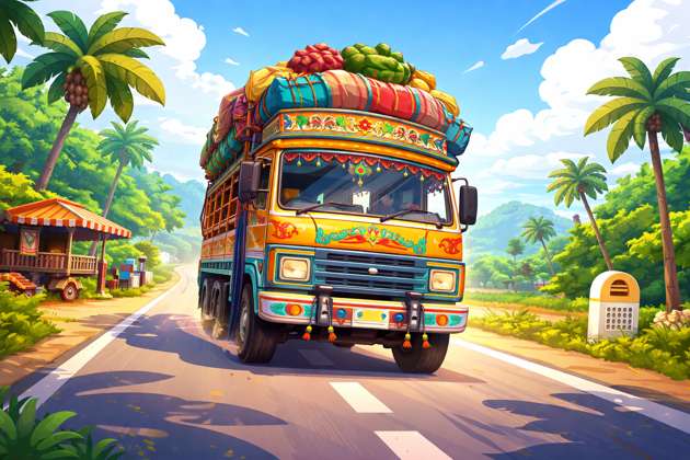 Indian Truck Wala Simulator - Jabali AI Poster