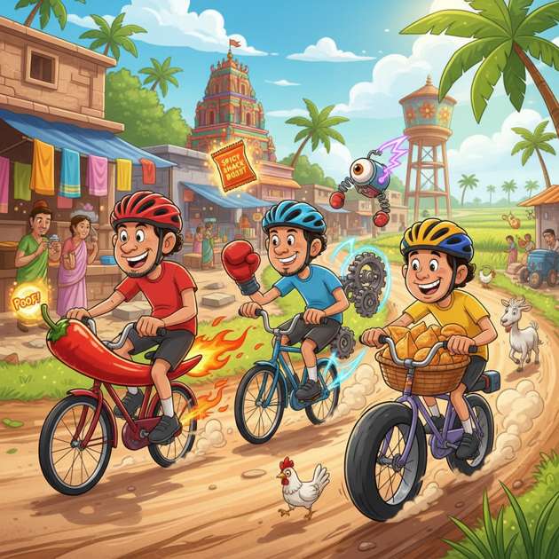 Cycle Chaos: Village Rivals - 3D Racing by Jabali AI
