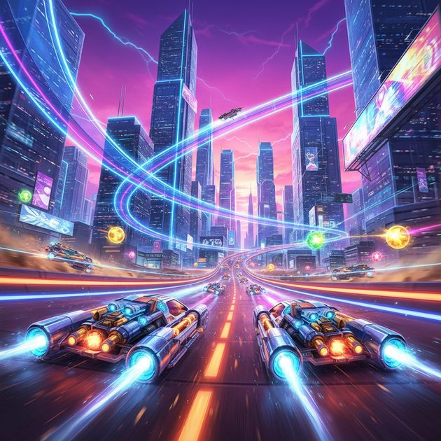 Neon Velocity: Combat Racing - Jabali AI Poster