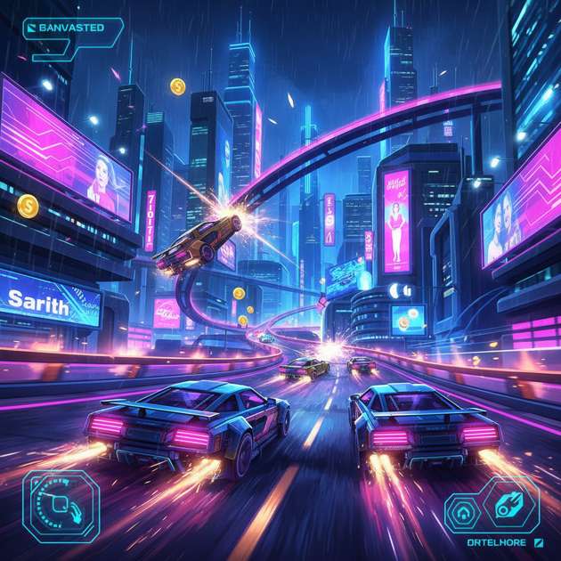 Neon Velocity: Cyber City Clash - Jabali AI Poster