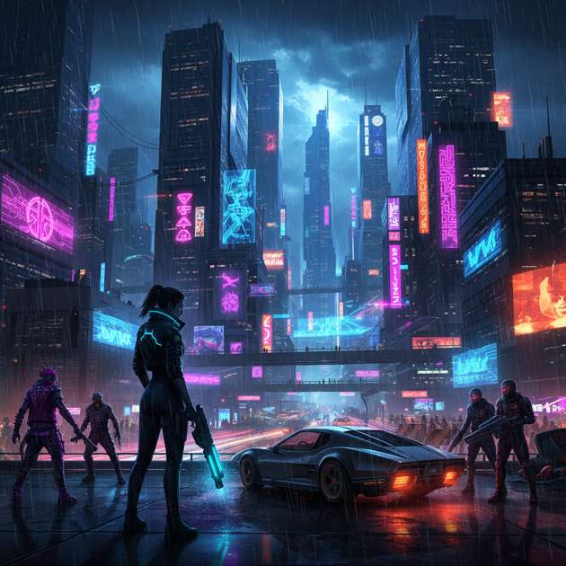 Neon District Rebellion - Jabali AI Poster