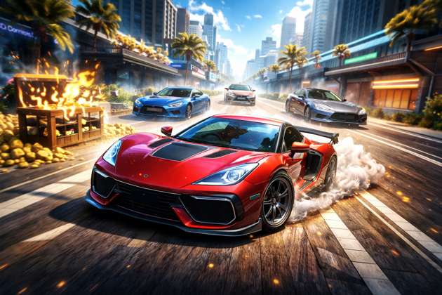 Sports Car Mission Rush - Jabali AI Poster
