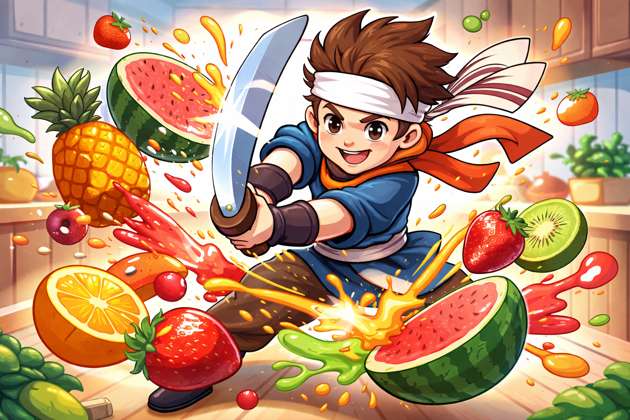 Slice Dash Fruit Fury - Jabali AI Poster