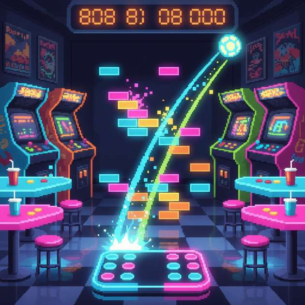 Neon Brick Blitz - Jabali AI Poster