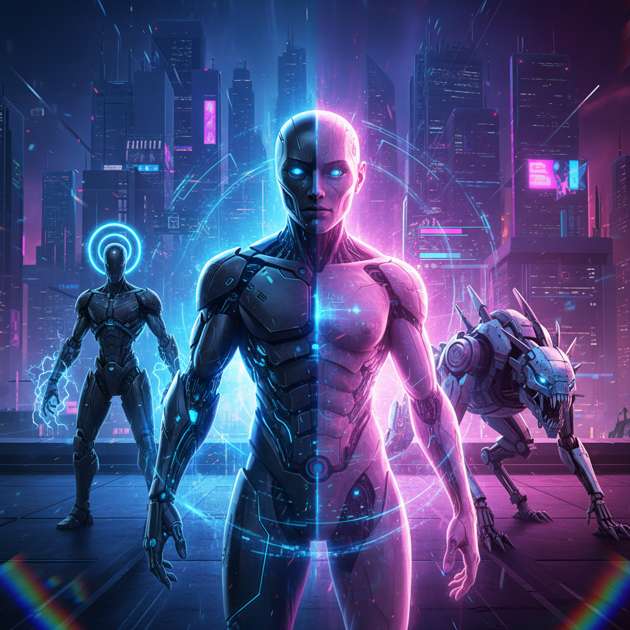 Blue Circuit Reverie - Jabali AI Poster