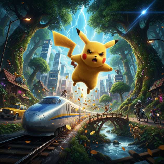 Pikachu Run Wild - Jabali AI Poster