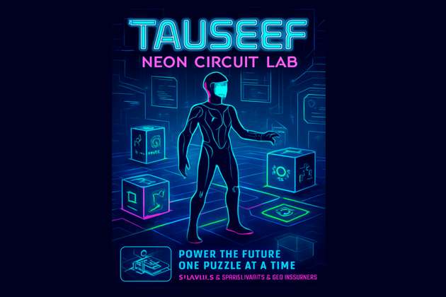 Tauseef: Neon Circuit Lab - Jabali AI Poster