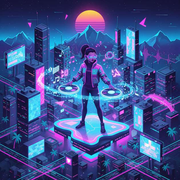 Quantum Beat Metropolis - Jabali AI Poster