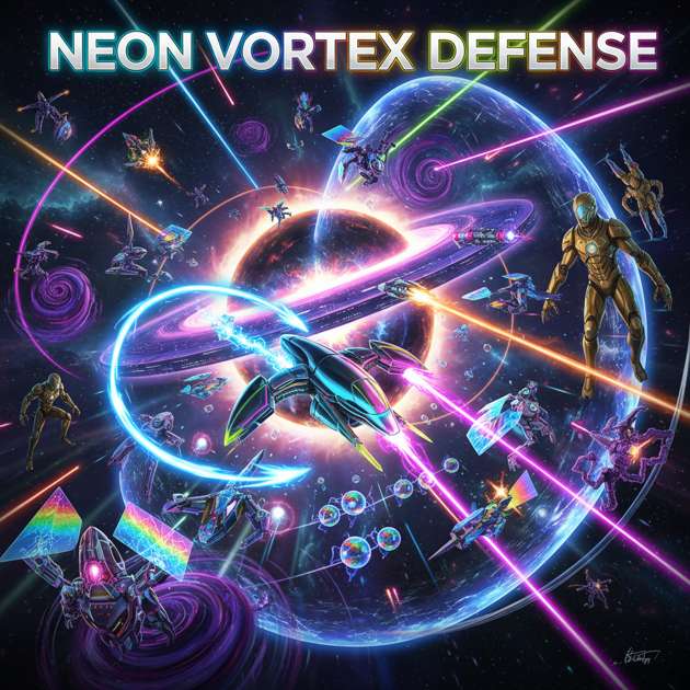 Neon Vortex Defense - Jabali AI Poster