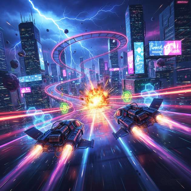 Neon Velocity: Combat Circuit - Jabali AI Poster