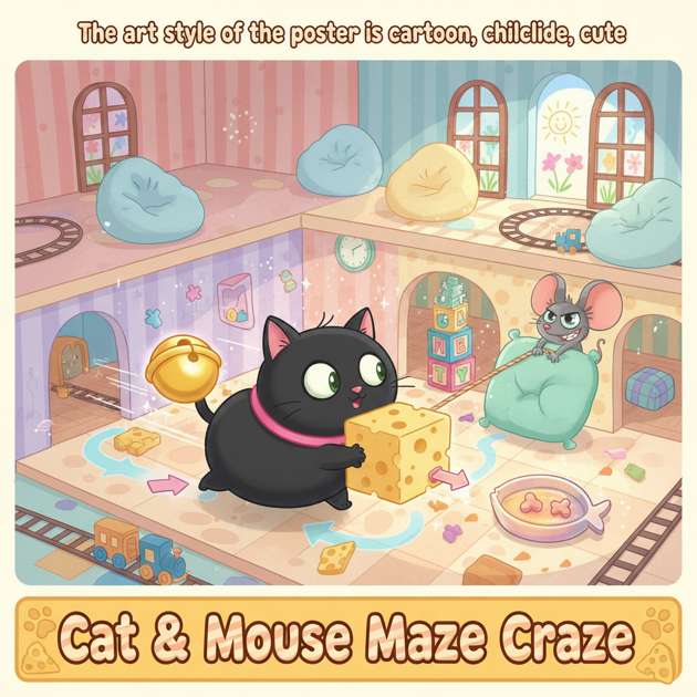 Cat & Mouse Maze Craze - Jabali AI Poster