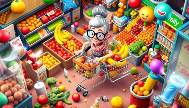 Grandma's Grocery Dash - Jabali AI Poster