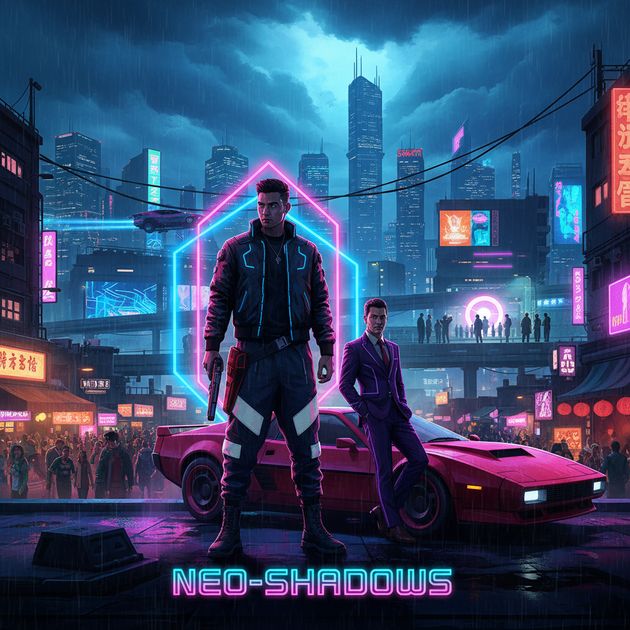 Neon District Rising - Jabali AI Poster