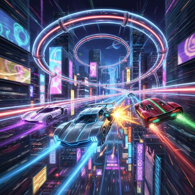 Neon Velocity: Circuit Clash - Jabali AI Poster