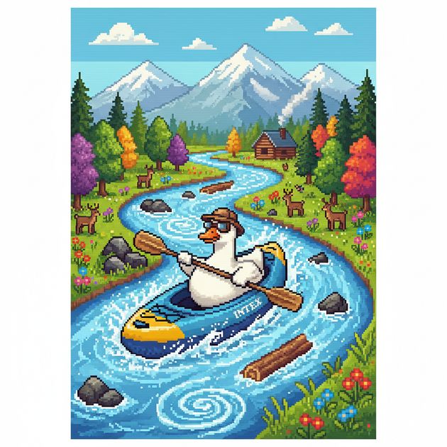 Goose Rapids Rush - Jabali AI Poster