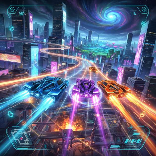 Turbo League: Neon Clash - Jabali AI Poster