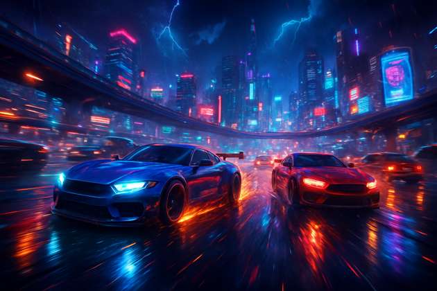 Neon Velocity: Street Clash - Jabali AI Poster